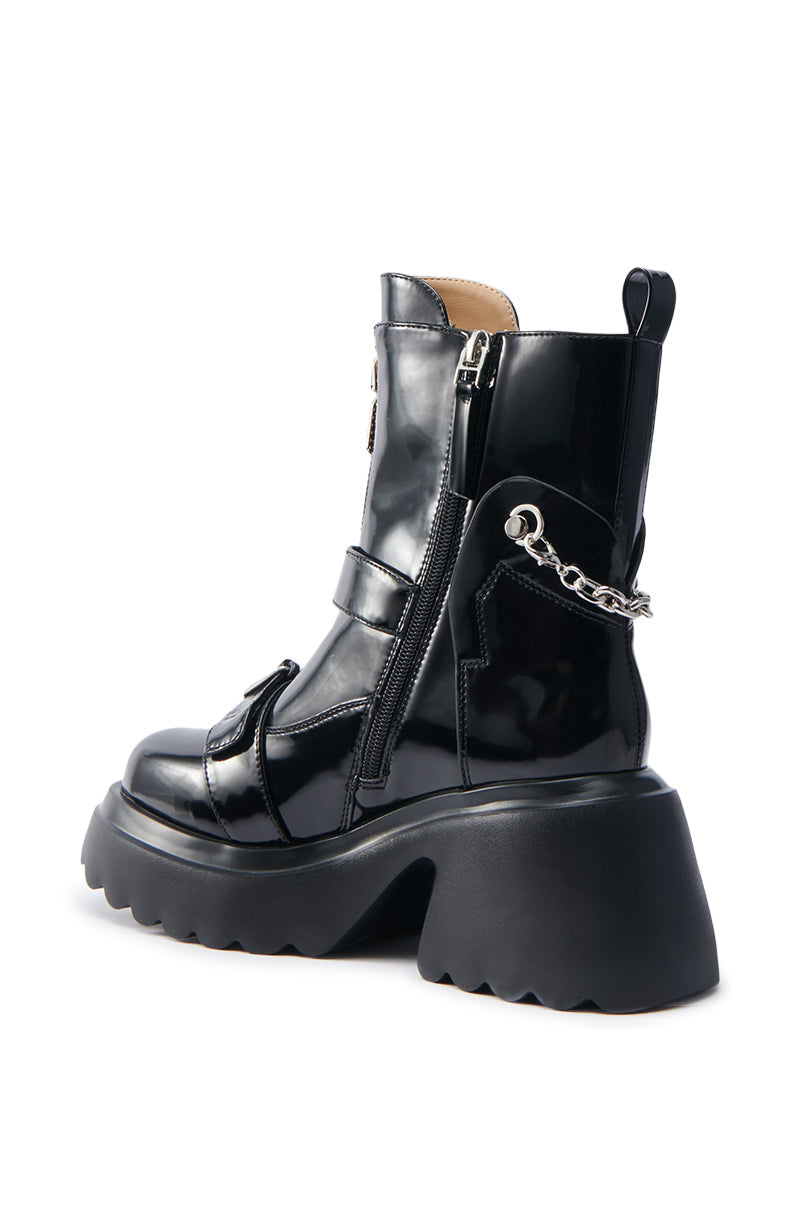 AZALEA WANG EVERHART BLACK WITH METAL BOOTIE