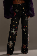FEELING EXTRA BLESSED EMBELLISHED DENIM