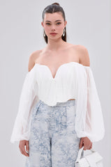 FLY WITH ME CORSET TOP IN WHITE