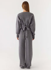 Harrison Low Rise Knit Pants - Marle Grey