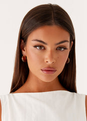 Hugo Earrings - Brown