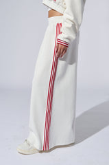 LULA WAFFLE KNIT SPORTY PANTS IN WHITE