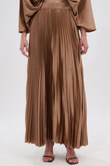 MILLIE MOCHA MOUSSE SATIN MAXI SKIRT