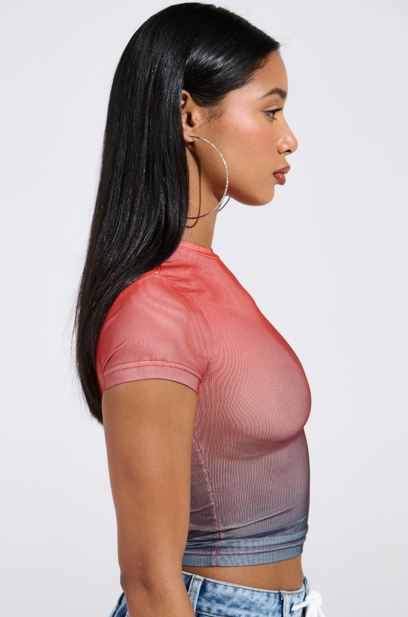 DID IT AGAIN OMBRE MESH TSHIRT