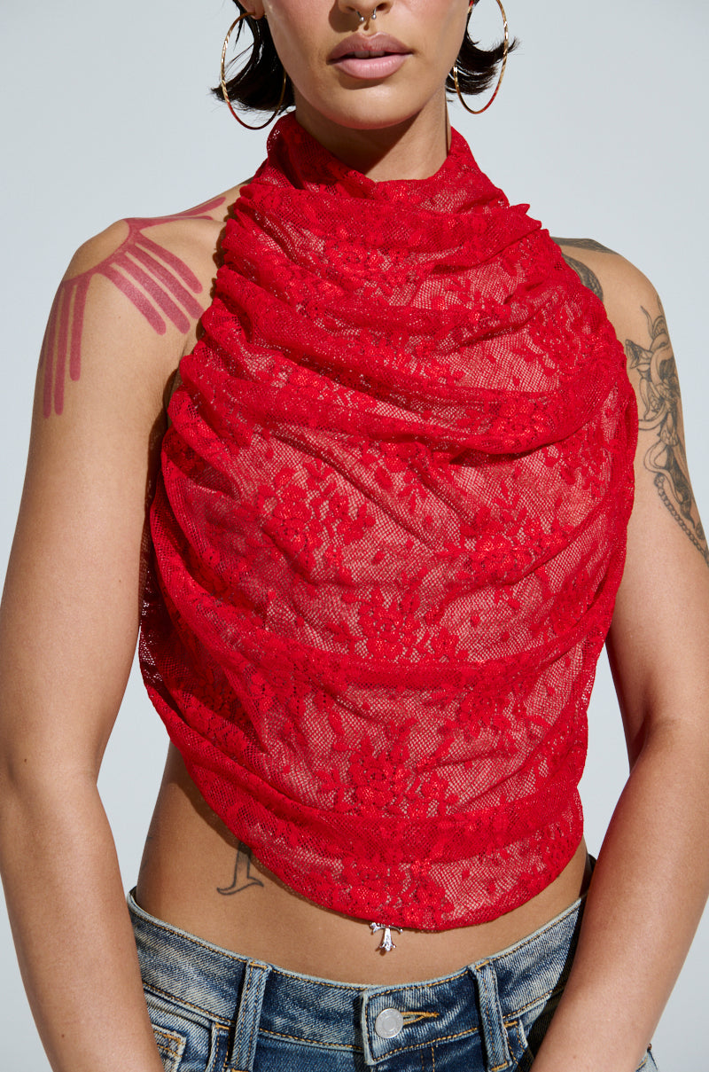 LETICIA LACE HALTER NECK TOP