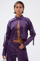 MAYBE ITS YOU SATIN BUTTON DOWN