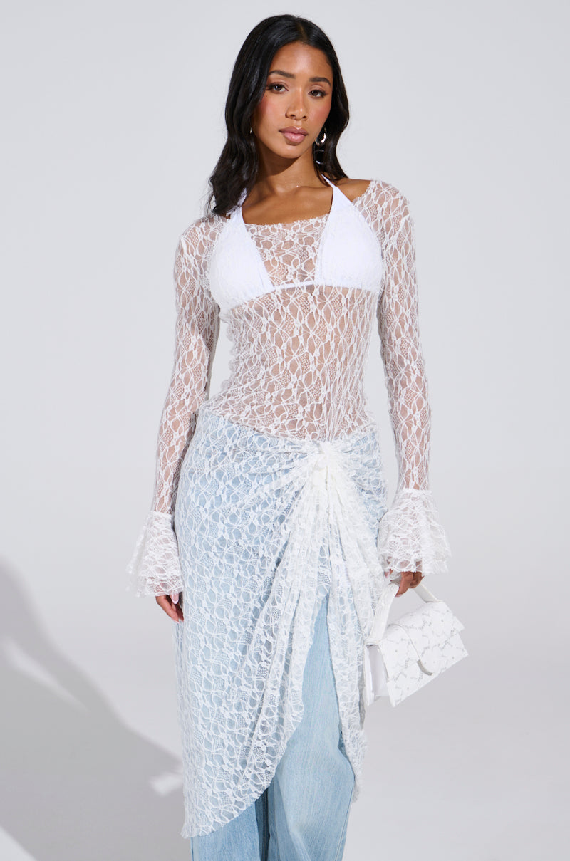 LILY LACE BLOUSE IN WHITE
