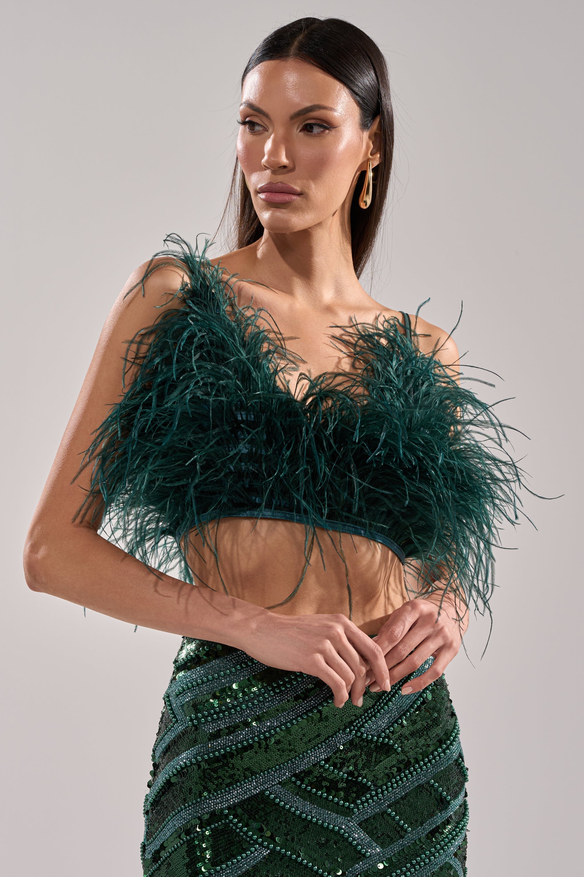 FLY AWAY FEATHER BRA TOP