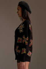 FEELING EXTRA EMBELLISHED SWEATER