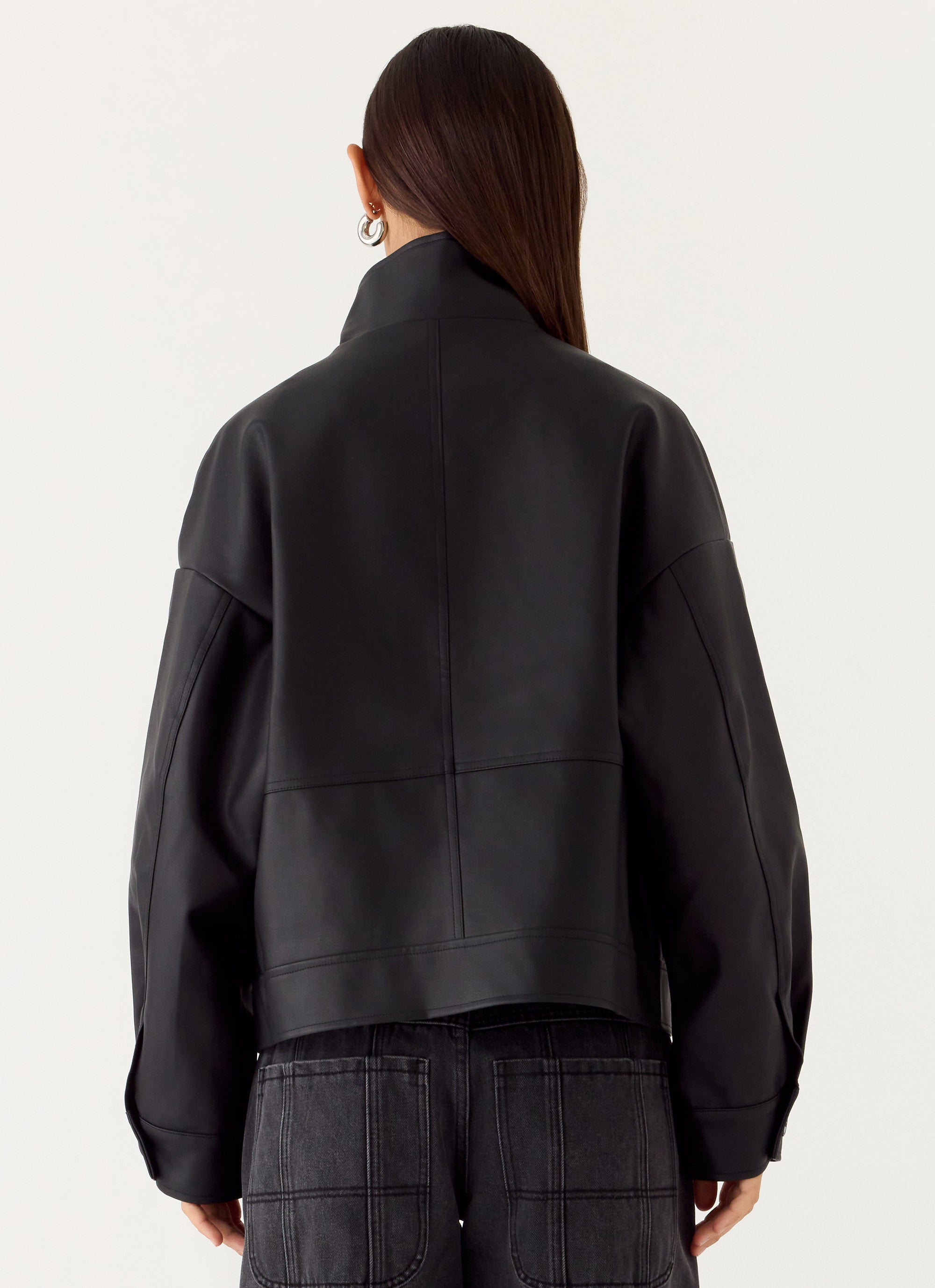 James PU Bomber Jacker - Black