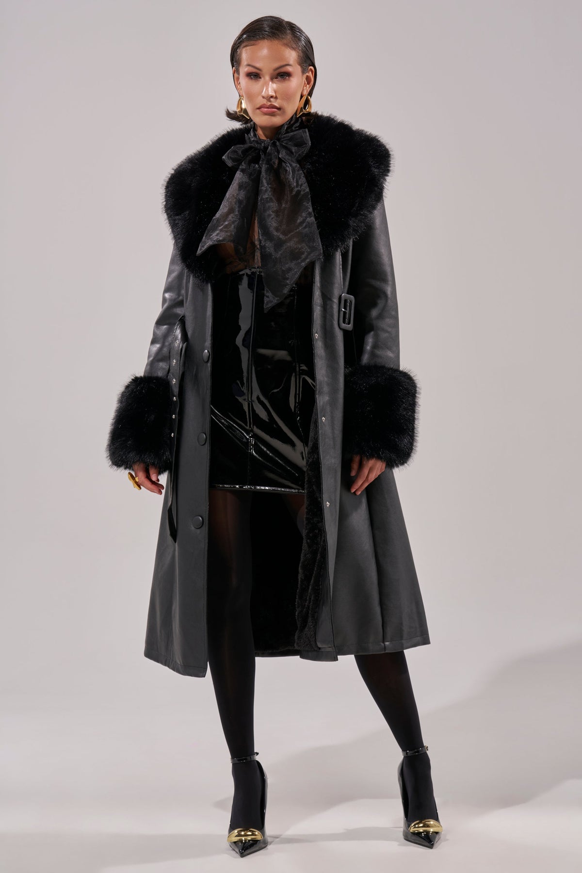 KAYA FUR TRIM TRENCH