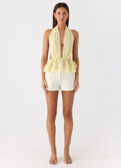Kat Chiffon Top - Yellow