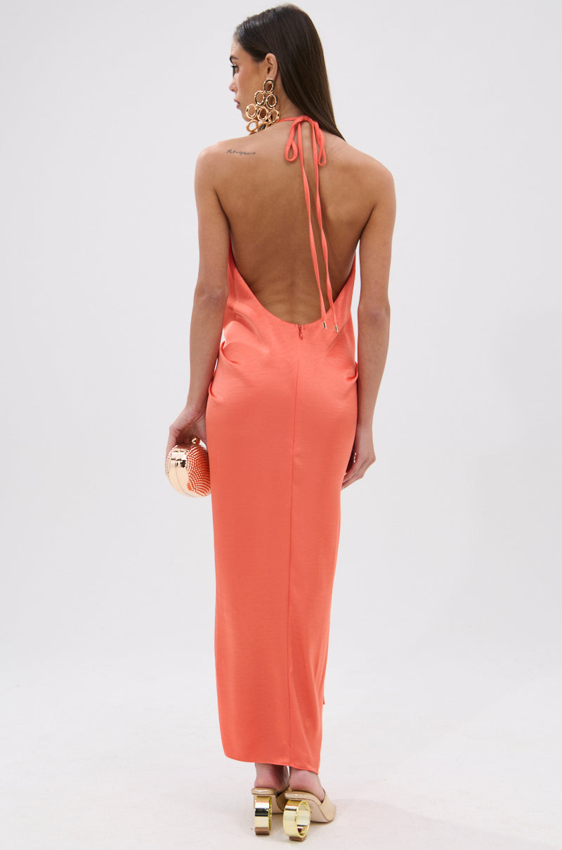 KNOT MY PROBLEM SATIN MIDI DRESS