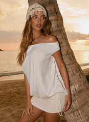 Leighken Knit Mini Dress - White