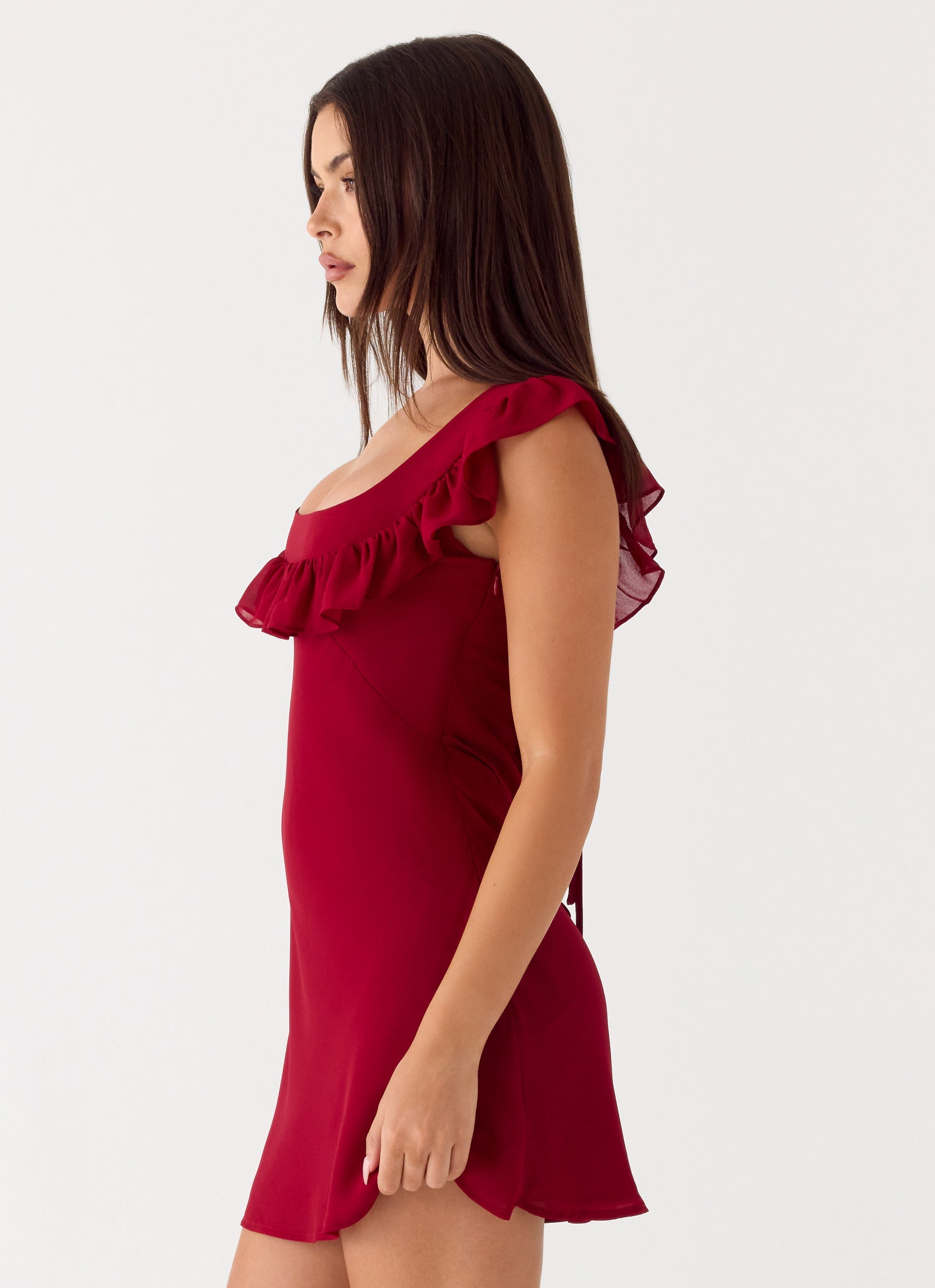 Malina Mini Dress - Deep Red
