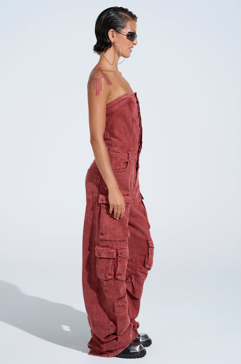 NOT INVITED CARGO JUMPSUIT