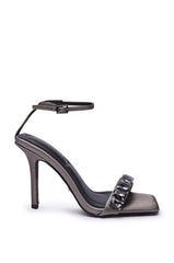 AZALEA WANG PERIIS GREY RHINESTONE SANDAL