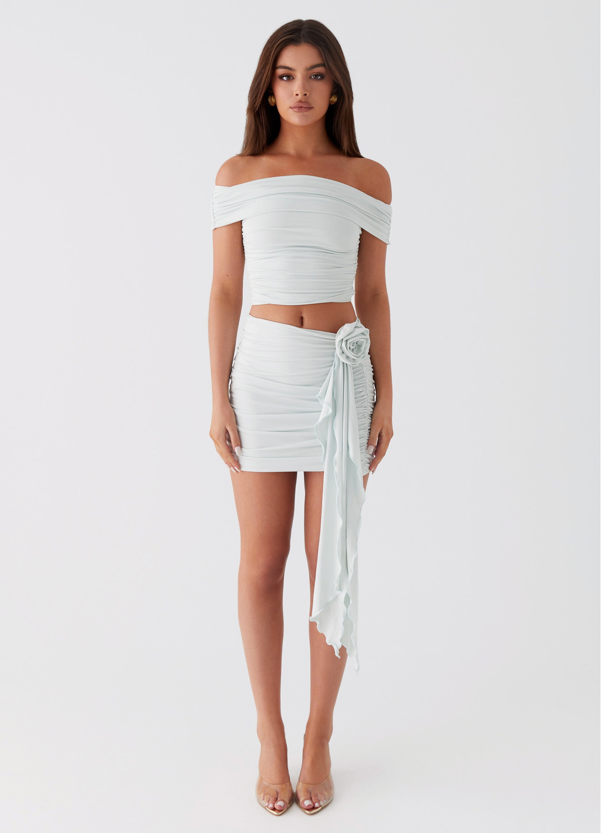 Whispering Rose Mini Skirt - Sage