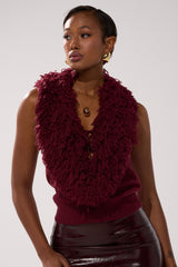 CARLY FRINGE OPEN FRONT SWEATER