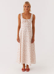 Rowena Midi Dress - Red Floral Ditsy