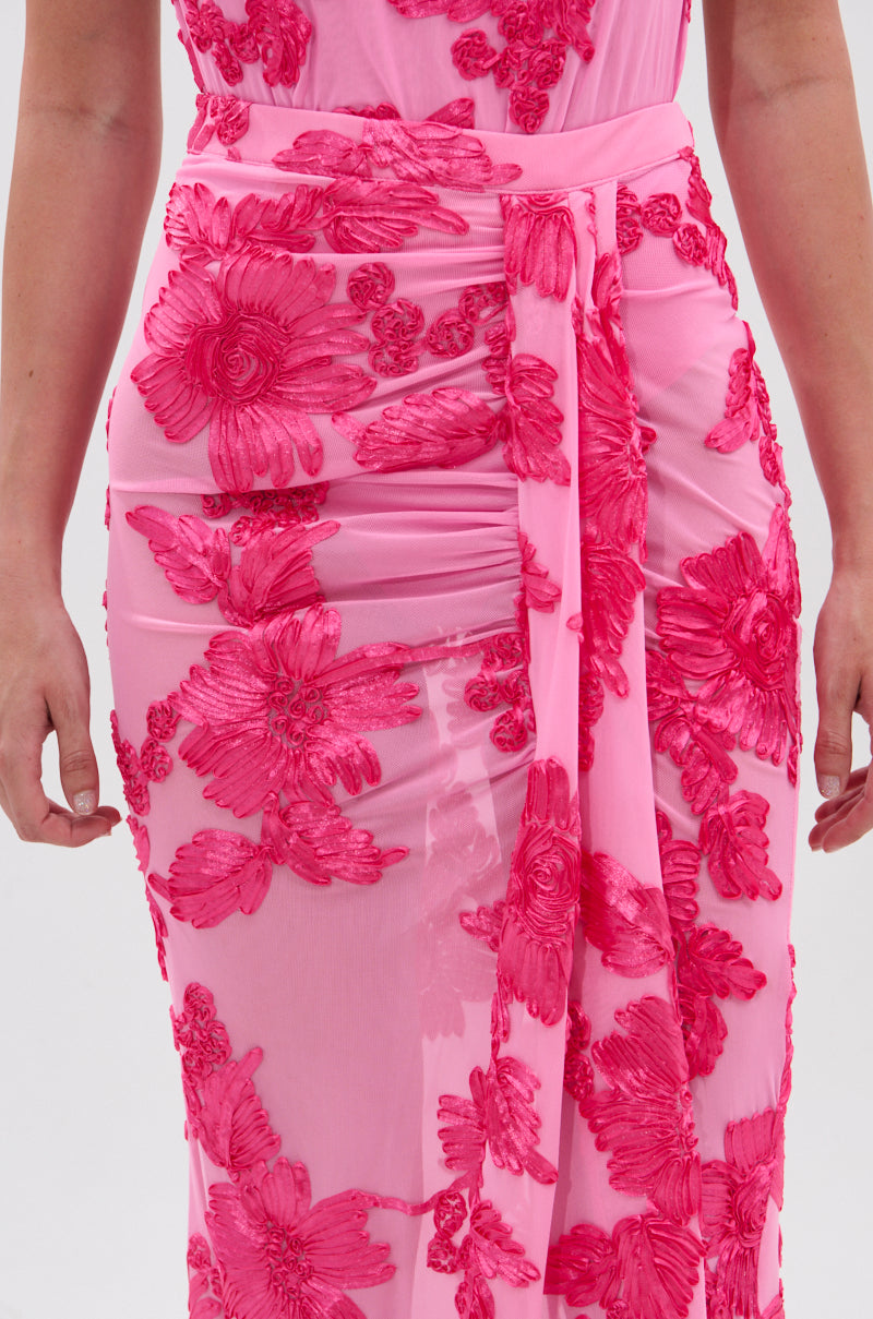 FLOWER GIRL MESH MAXI SKIRT