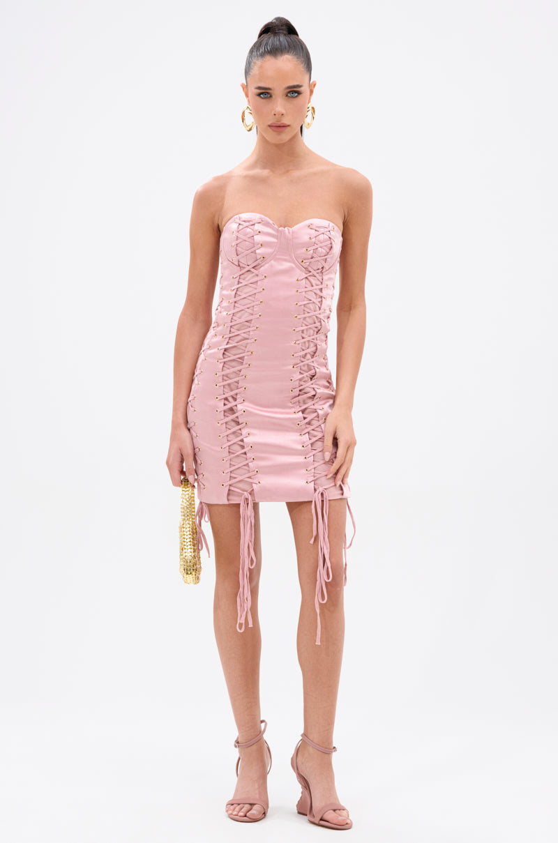 FAR FROM CASUAL SATIN MINI DRESS
