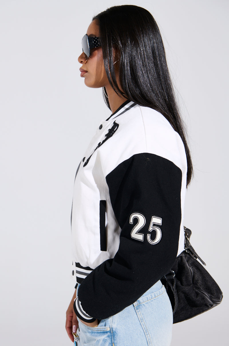 NOT YOUR BABE EMBROIDERED BOMBER