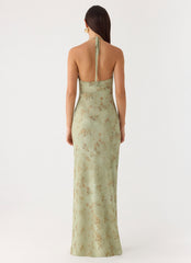 Ultra Quiet Halter Maxi Dress - Wispy Fern