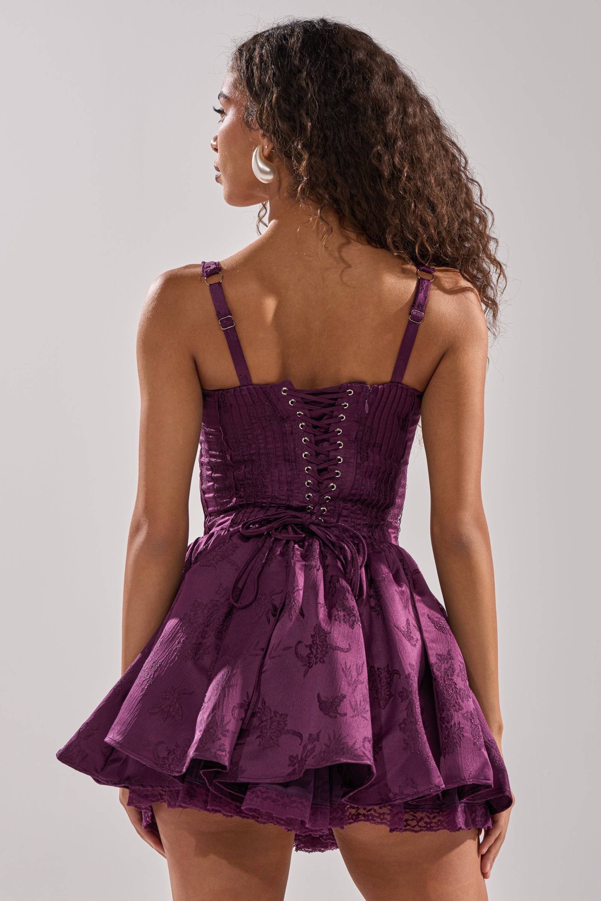 DANCE WITH ME MINI DRESS IN PLUM