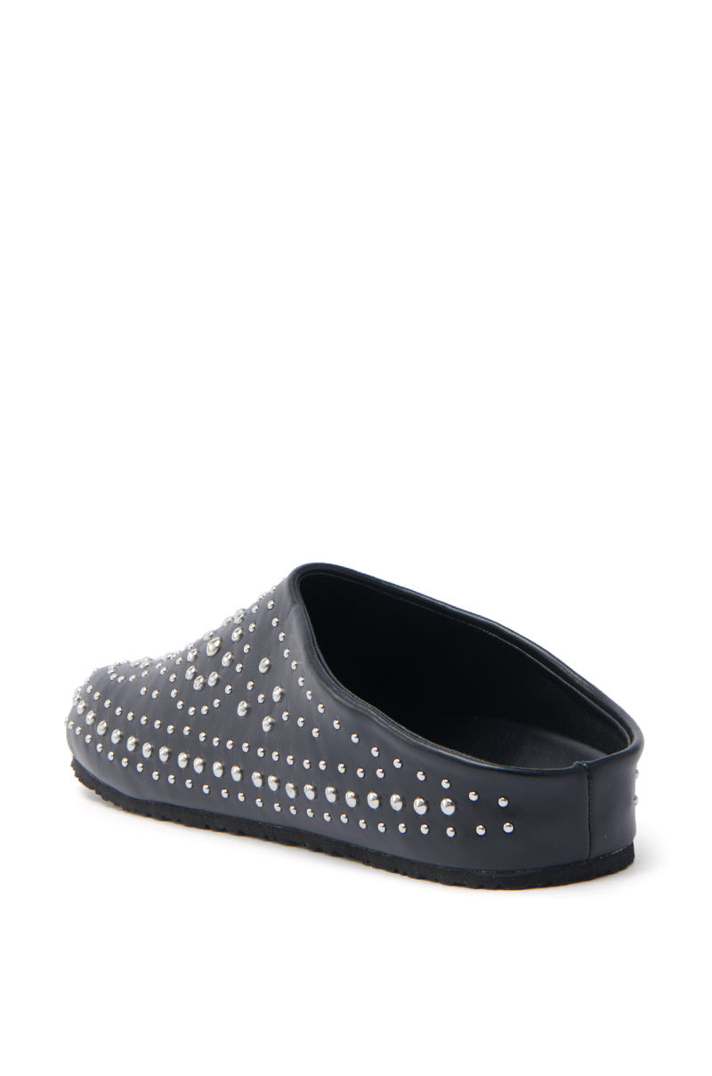 AZALEA WANG WEBSTON BLACK STUDDED MULE