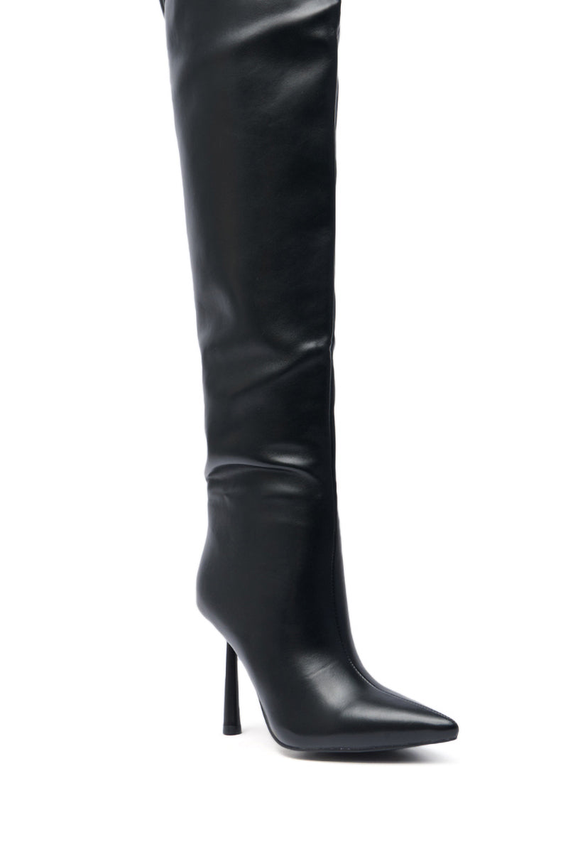 AZALEA WANG WYNNDY BLACK THIGH HIGH BOOT