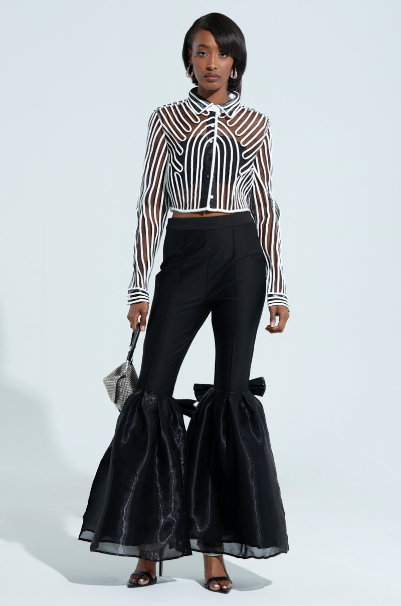 EVA LONG SLEEVE BUTTON DOWN STRIPED SHIRT