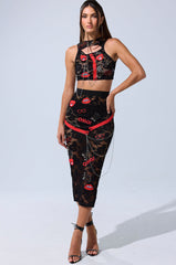 OMG LACE MAXI SKIRT WITH EMBELLISHMENTS