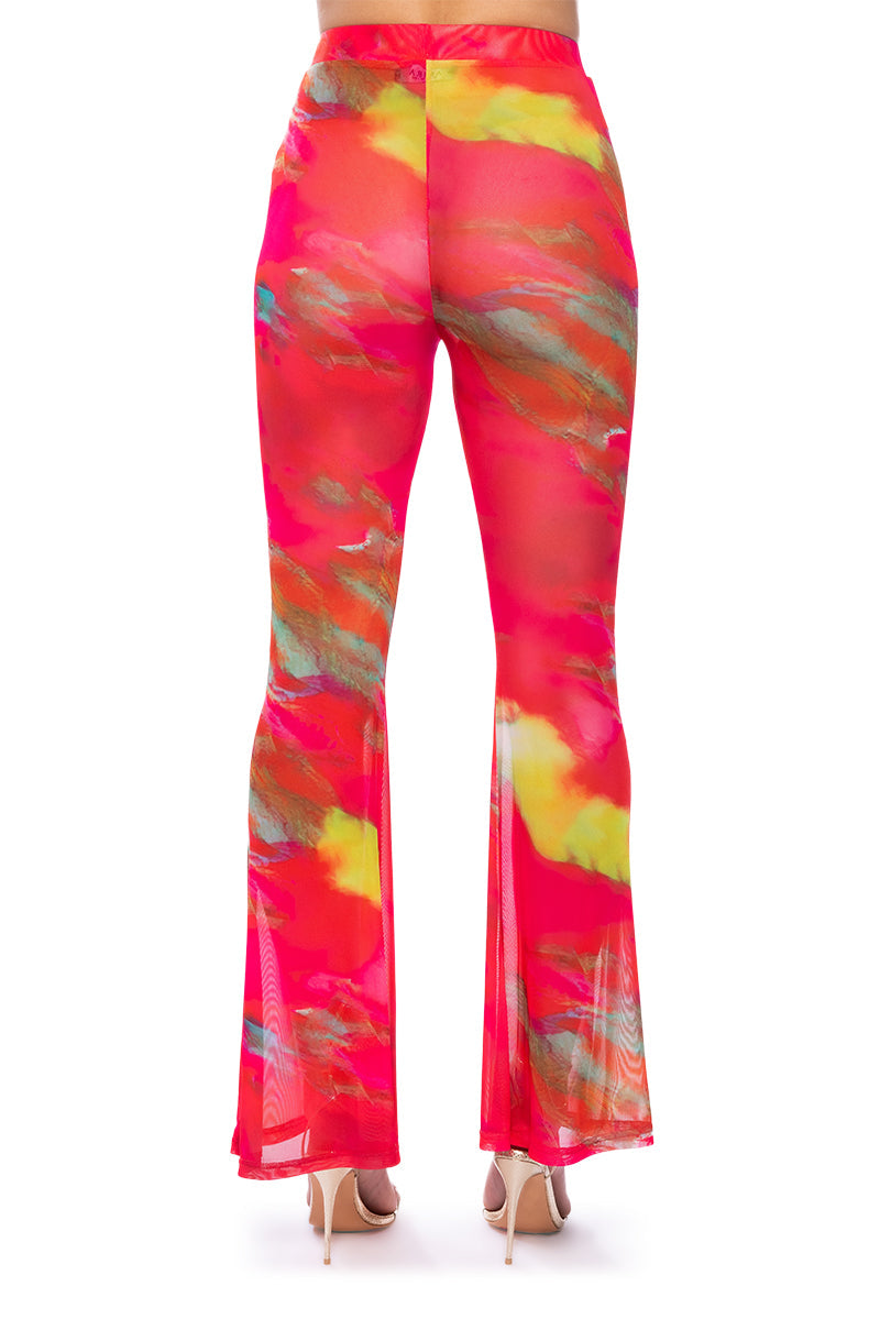 ARI PRINTED MESH FLARE LEGGING