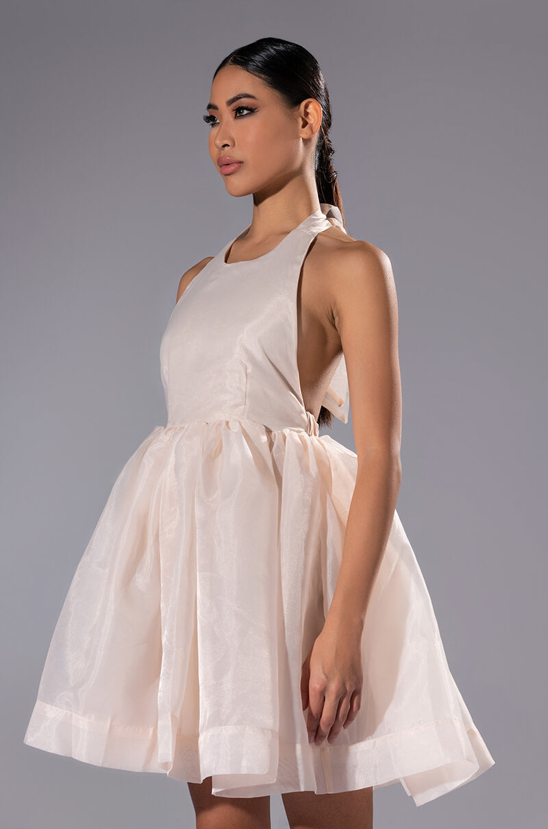AT THE SHOW HALTER MINI DRESS