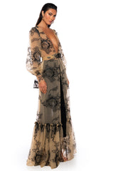 ATHENA CHIFFON DUSTER WITH APPLIQUE