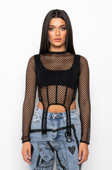 AVANT GARDE LONG SLEEVE MESH TOP
