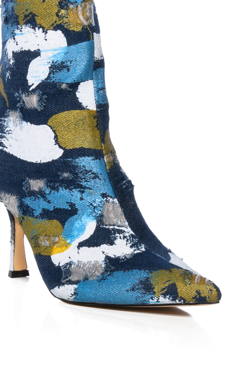 AZALEA WANG AUGUST COLOR PATTERN BOOTIE IN MULTI