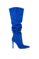 AZALEA WANG BELLA BLING STILETTO BOOT IN BLUE