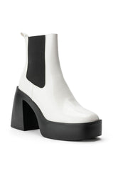 AZALEA WANG CHERRY CHUNKY BOOTIE IN BLACK WHITE