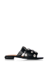 AZALEA WANG CLARABELLE SILVER CHARM SANDAL