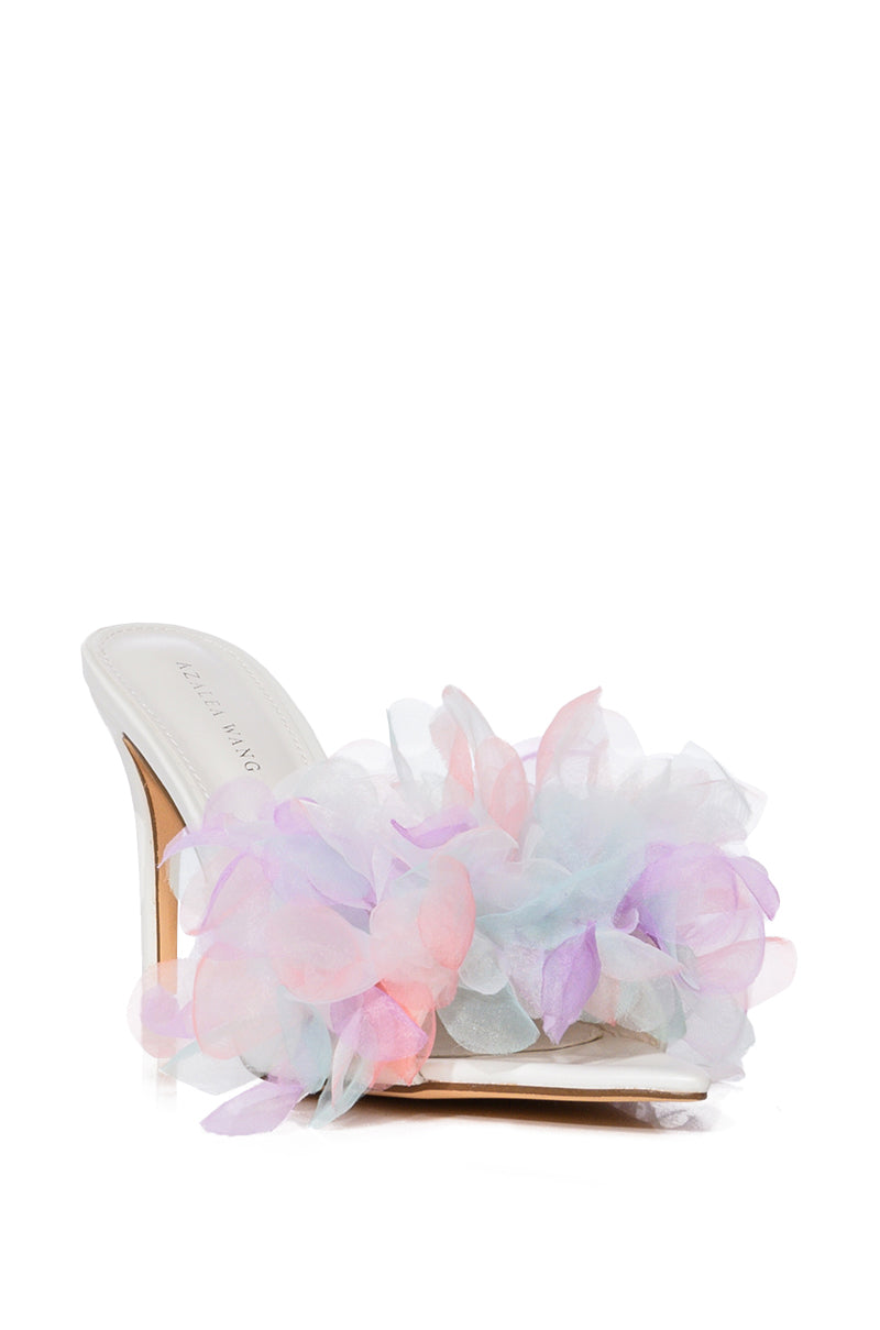 AZALEA WANG COCONUT PETAL SLIP ON SANDAL IN WHITE