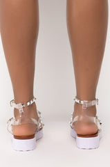 AZALEA WANG DAY TO NIGHT FLATFORM SANDAL IN SILVER
