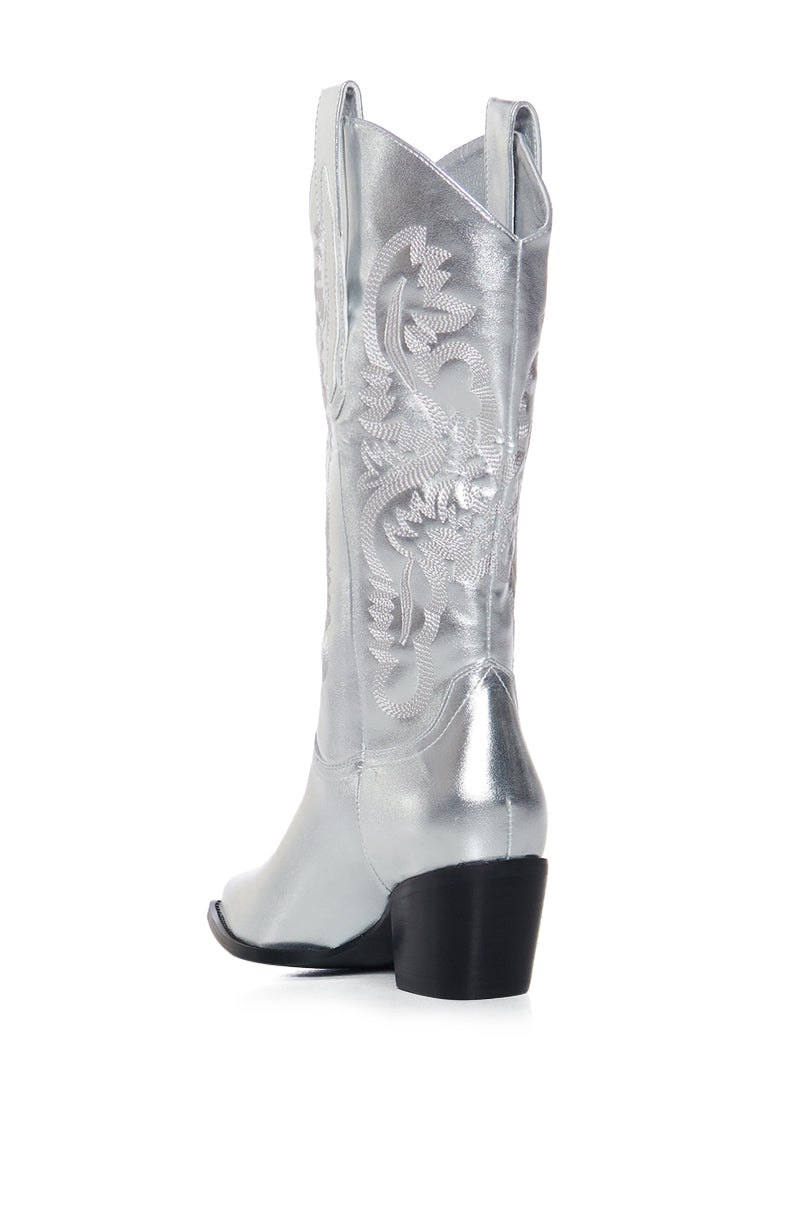 AZALEA WANG FLINT SILVER COWBOY BOOTIE