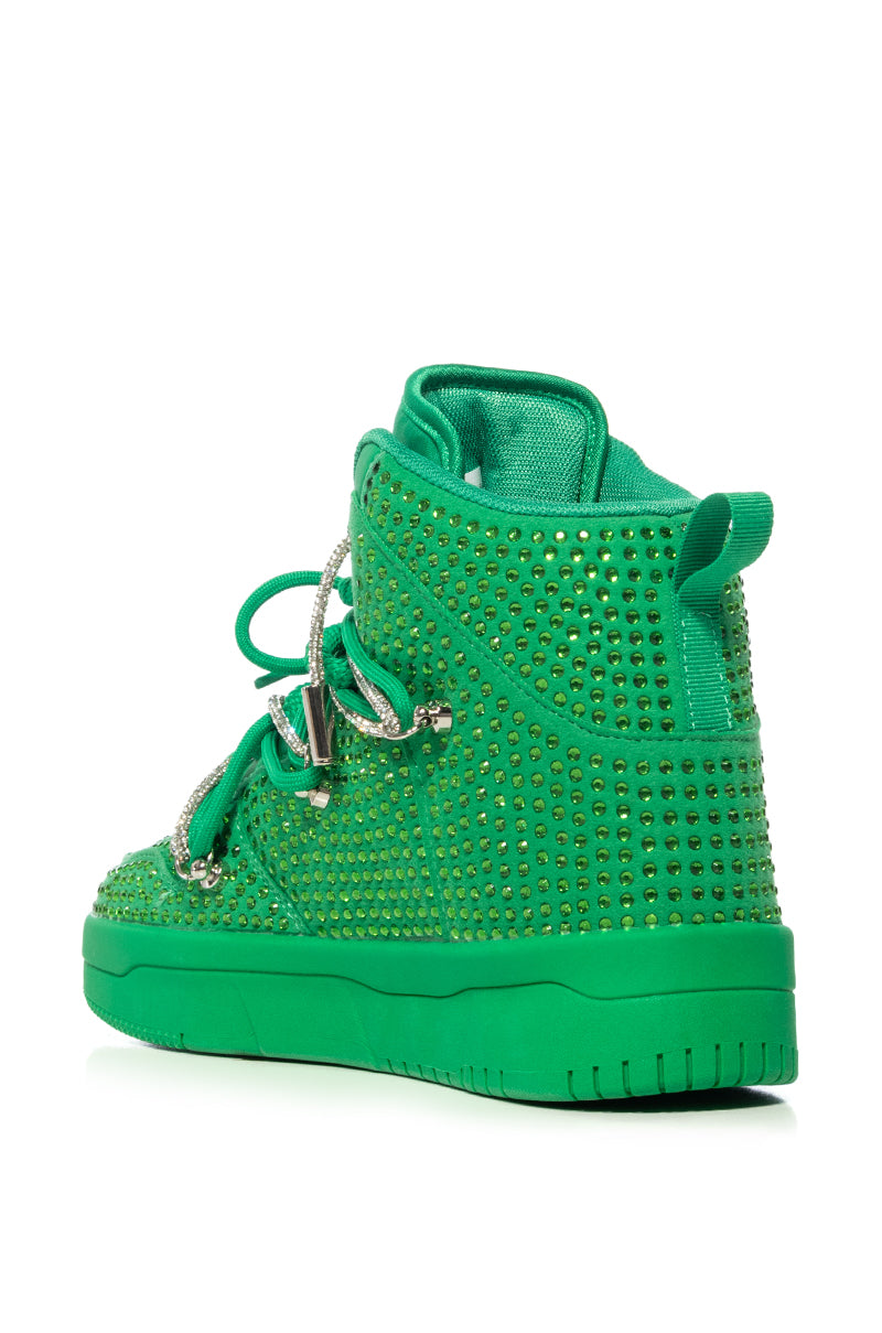 AZALEA WANG HONEY BUSH GREEN EMBELLISHED SNEAKER