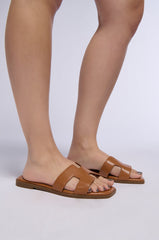 AZALEA WANG HOWDY NUDE FLAT SANDAL