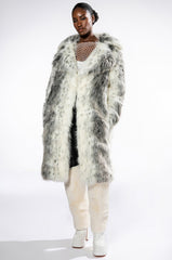 KYOTO NIGHTS LONG FAUX FUR JACKET