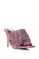 AZALEA WANG LAUDED RHINESTONE STILETTO SANDAL IN PINK