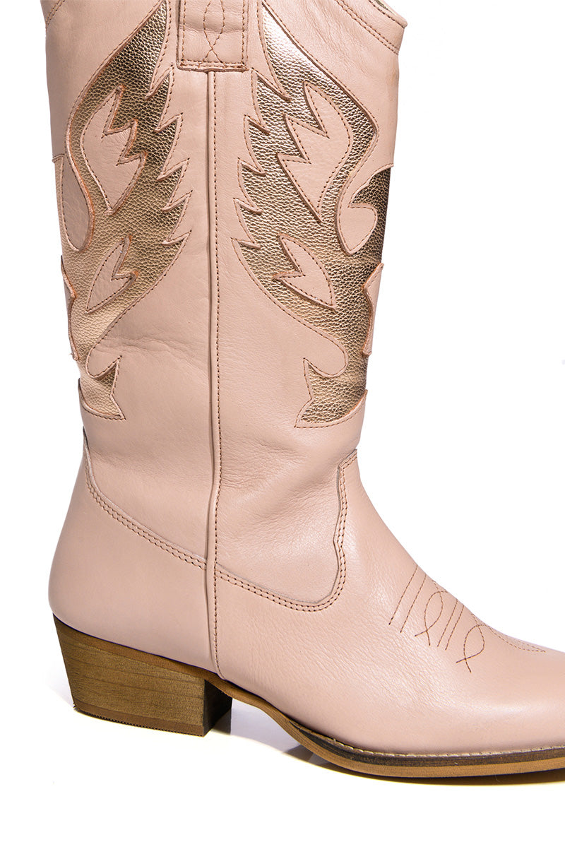 AZALEA WANG MOCO NUDE WESTERN BOOT