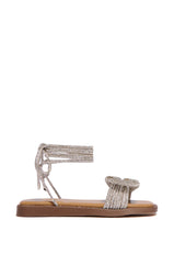 AZALEA WANG PETALED SILVER DIAMOND ROPE SANDAL